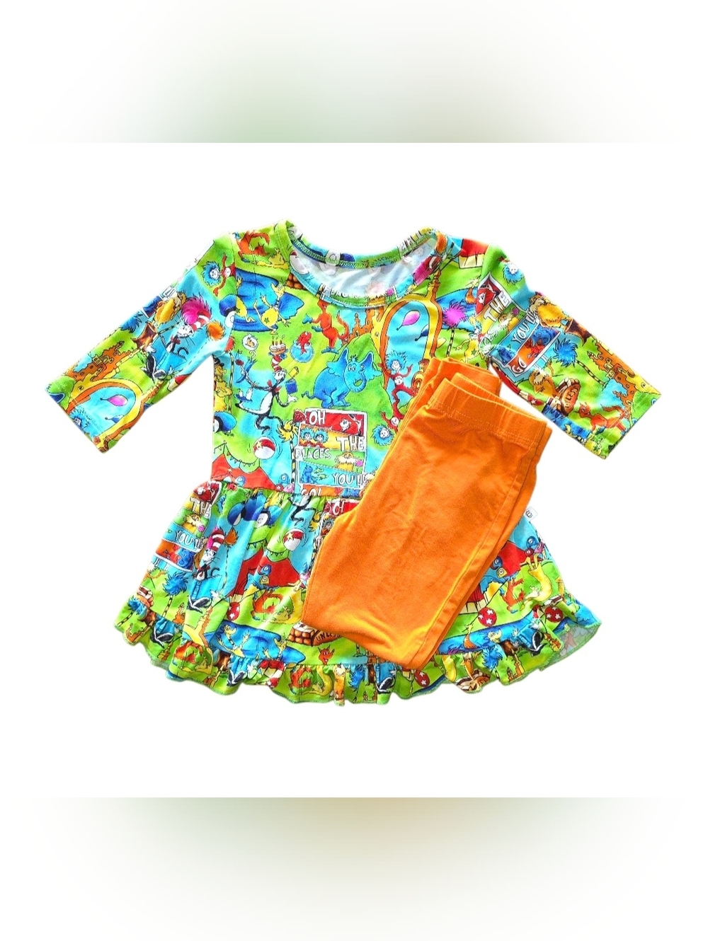 Children's Country Corner Bamboo The Lorax Peplum & Pants Set Girls Size 3T NWOT